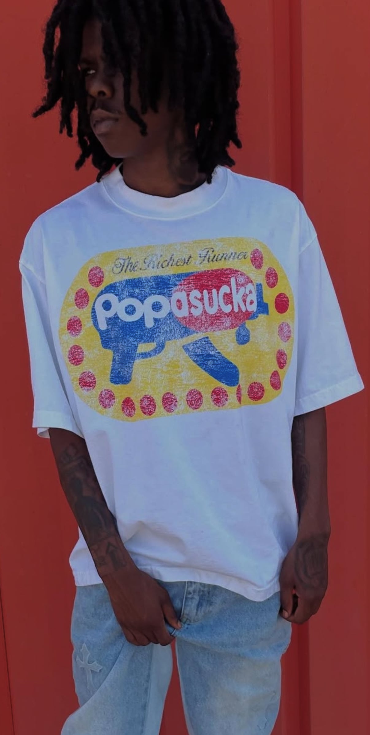 white 'popasucka'' tees